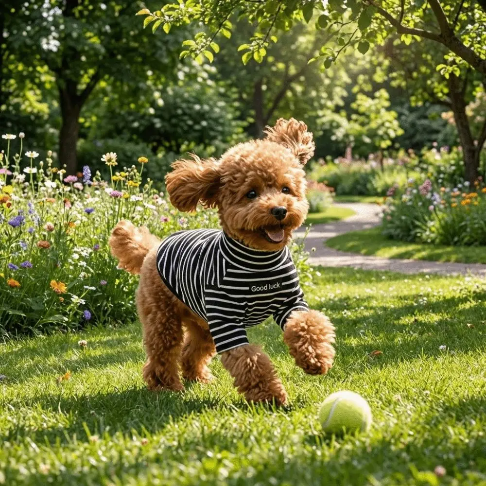 

High Collar Dog Thermal Shirt Warm Soft Striped Sweatshirt Two Leg Comfortable Pet Warm Sweater Small Medium Dog