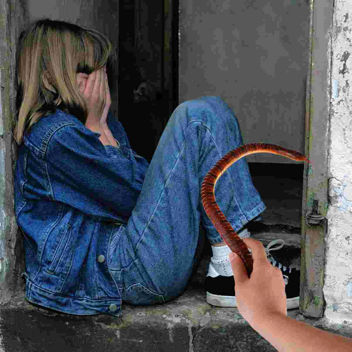 8 Pcs Toy Wooden Simulated Snake Child Kids Toys Stuffed Animal Halloween Tricky