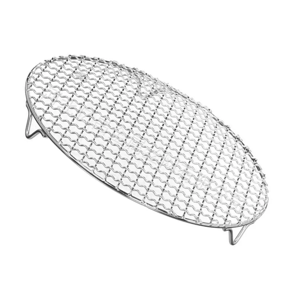 Round Stainless Steel BBQ Grill Mesh Nonstick Heat Resistant Barbecue Net for Meat Fish Vegetables Kebabs