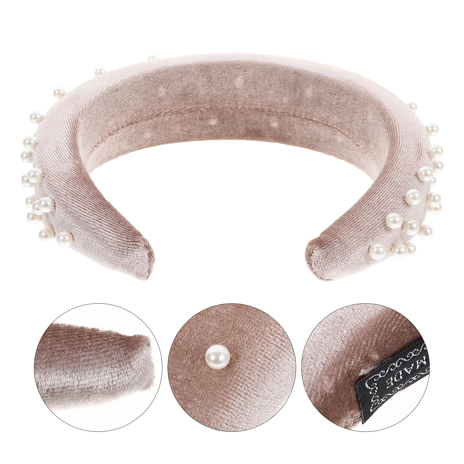 

Elegant Pearl Padded Wide Headband For Women Fashion Hair Accessory Comfortable Beaded Headbands Cloth Headband Womens Headpiece