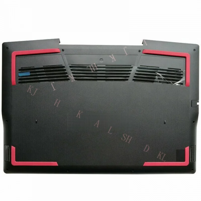 

N For Dell G3 15 3590 Black Bottom Base Case D Shell Cover w/Red Mat 8XMWC 08XMWC