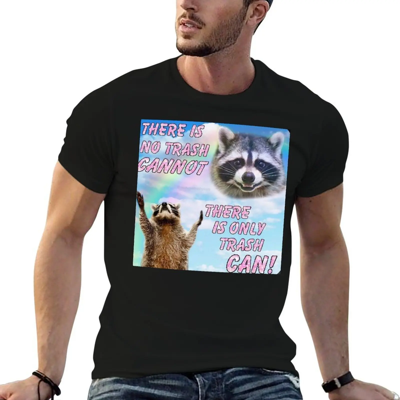 Racoon Meme: There Is Only Trash Can T-Shirt oversizeds hippie clothes compression shirt men