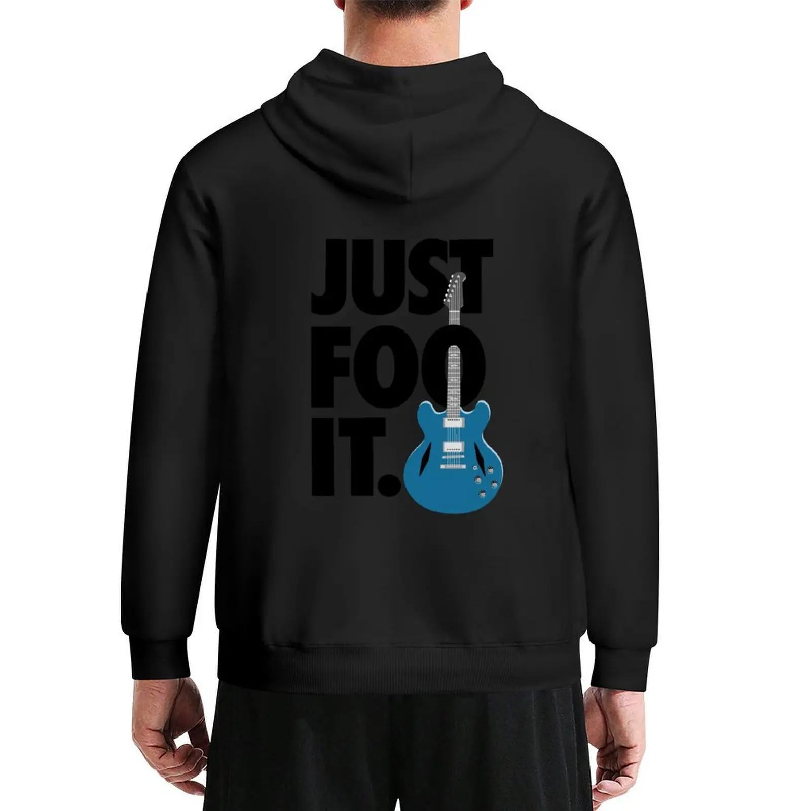 

Just Foo It: Blue Electric Guitar Drawing For Fans Of The Foos Hoodie clothes for men men's winter sweater autumn hoodie