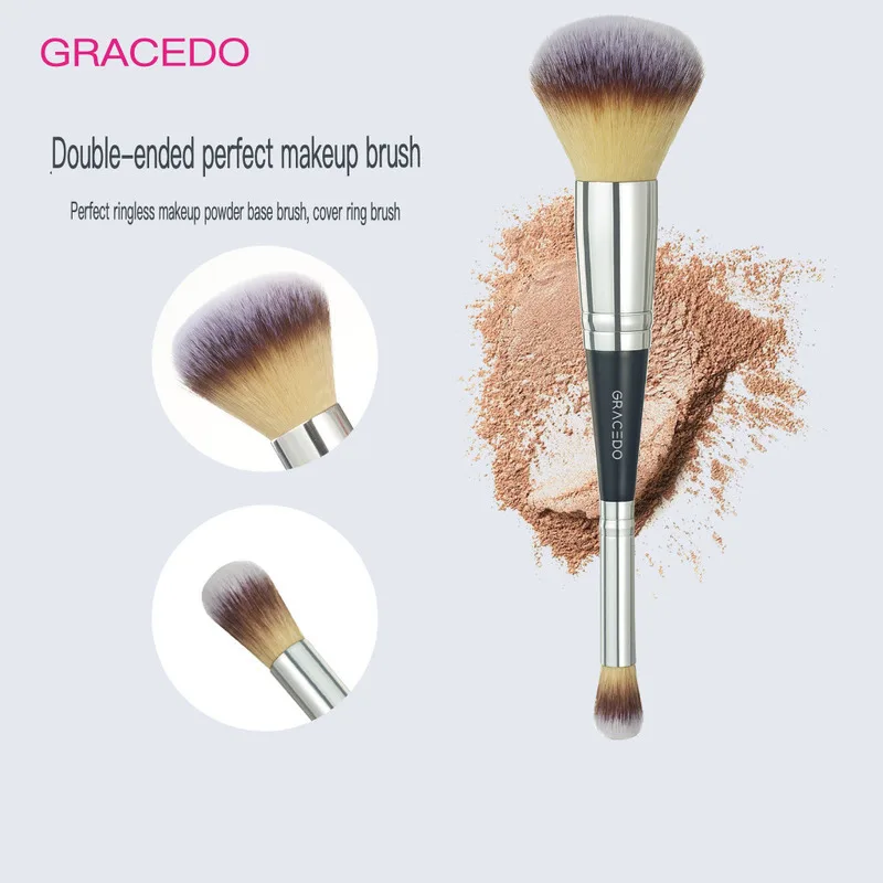 Pennello per trucco a doppia testa, Pennello per ombretto a setole morbide, Pennello per fondotinta, Pennello per correttore multifunzionale, Fard due in uno