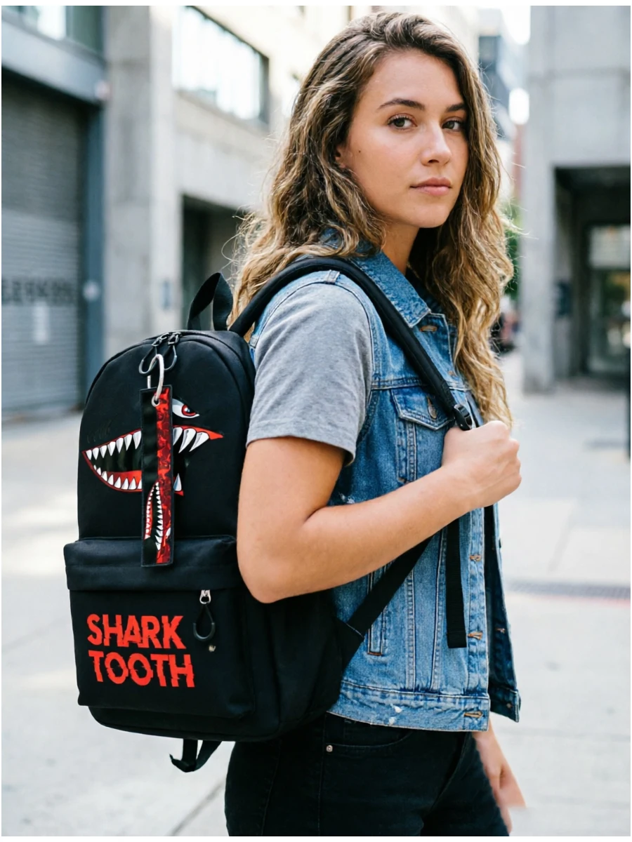 Classic Men Backpacks Shark Print SchoolBAG High Capacity Waterproof College Backpack Casual Women Travel Book Daypack Girl Bag