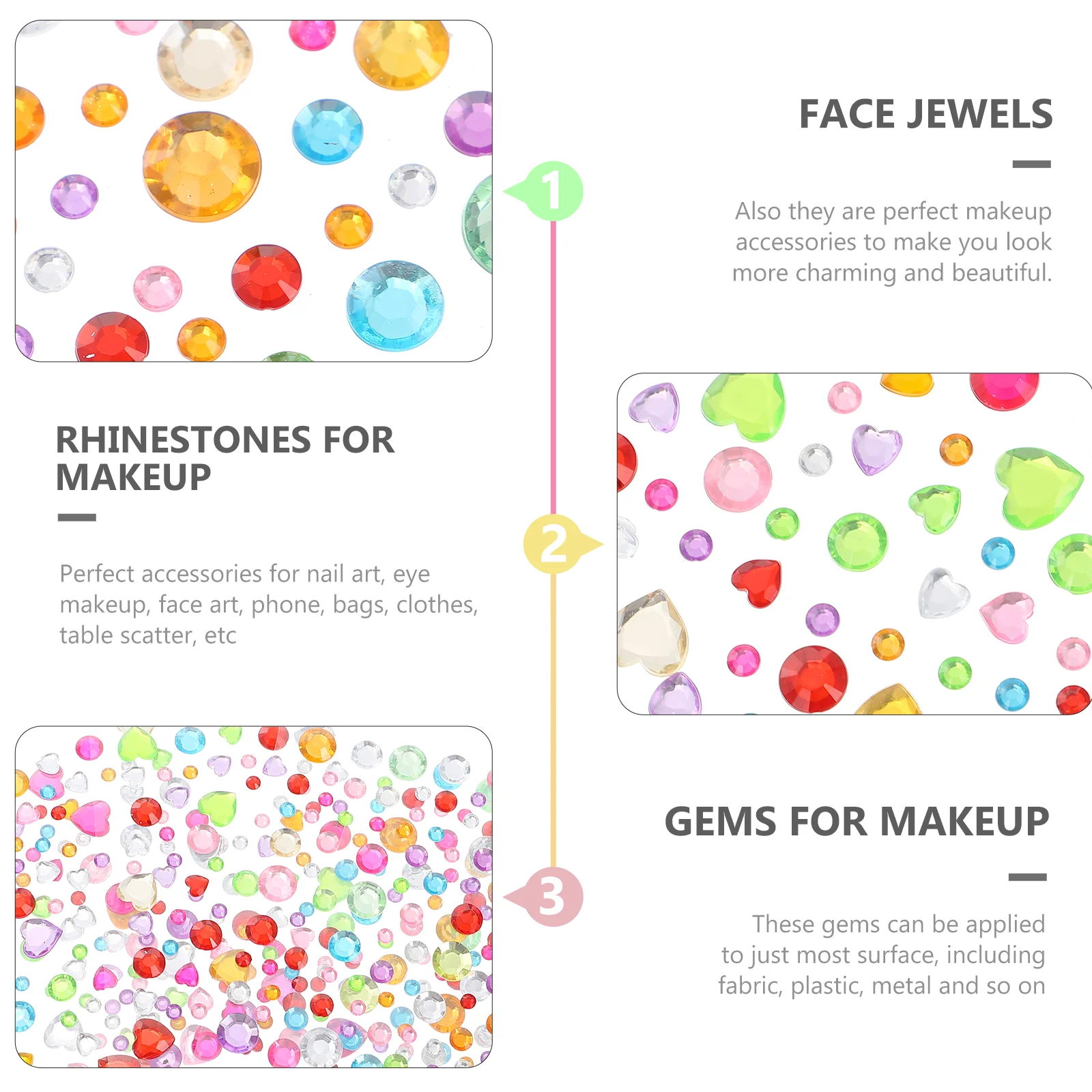 12-vellen make-up strass steentjes gezichtsstickers juwelen voor ogen bling edelstenen kind