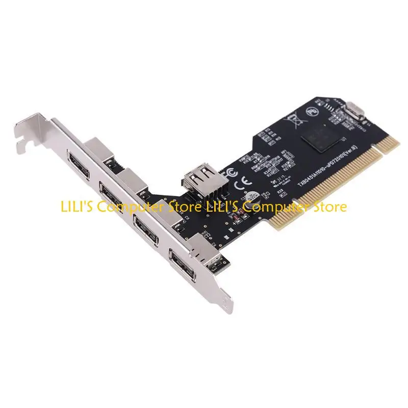 

A52B 5 Ports USB 2.0 PCI Hub Controller Expansion Card 480Mbps Desktop Converter NEC720101 Chipset