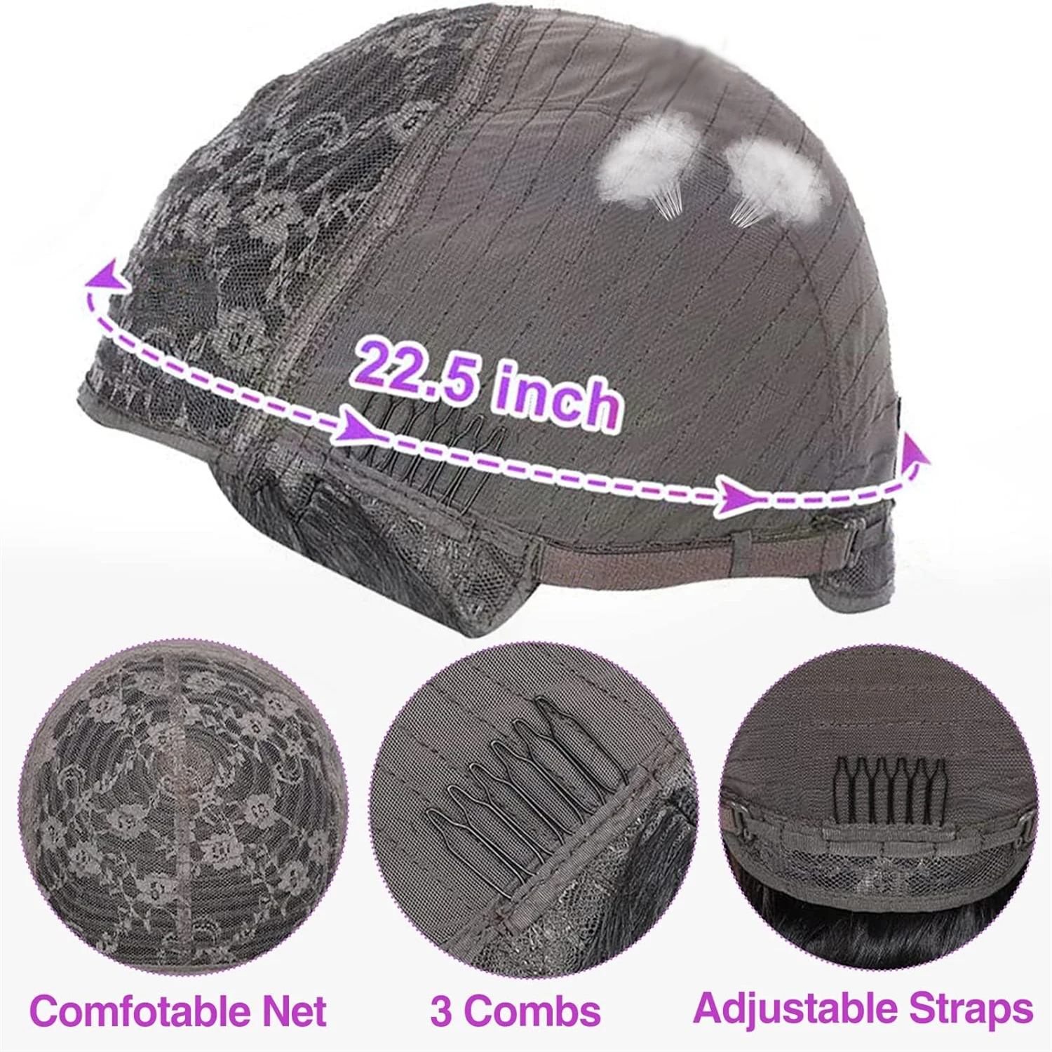 วิกผมผมมนุษย์กับ Bangs ไม่มีวิกผมลูกไม้ด้านหน้าผมมนุษย์ 180% ความหนาแน่นตรงวิกผมเครื่องทําบราซิล Remy ผมสําหรับผู้หญิง