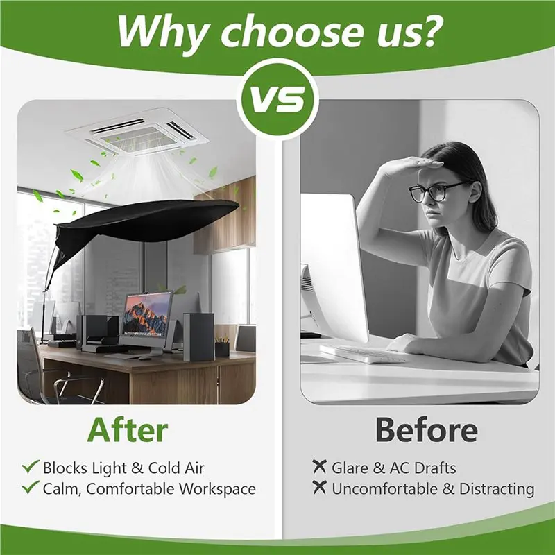 2X Adjustable Office Cubicle Desk Shade,Blocks Light And Visual Distractions,Extra-Large Portable Shade