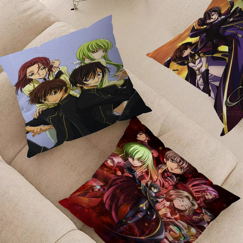 CODE GEASS Hangyaku No Lelouch Office Cushion Pillowcase Car Cushion Cover45X45CM Lumbar Pillowcase Sofa Pillowcover