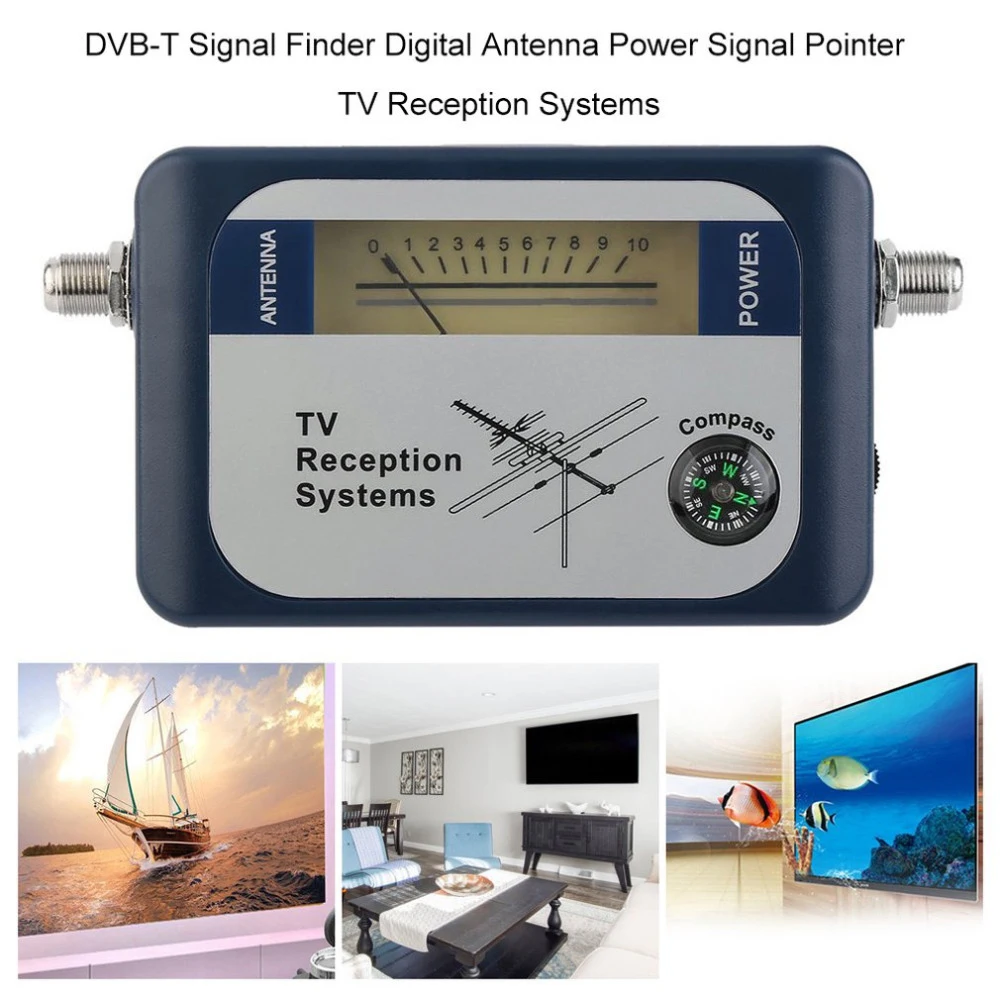 DVB-T TV Digital Aerial Terrestrial Signal Meter Antenna Finder Pointer TV Satellite Receiver With Compass TV Reception Systems