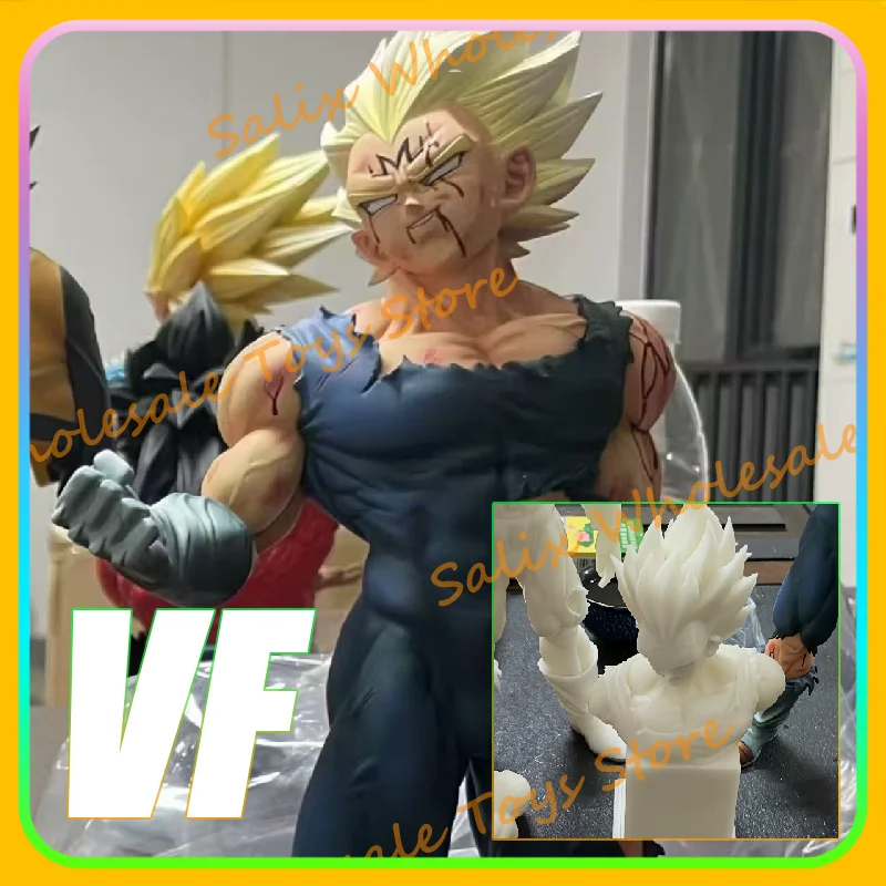 

New VF 28cm Dragon Ball Z Majin Vegeta Double Head Sculpture With Head Sculpture Base Gk Figurine Anime Figure Collectible Toys