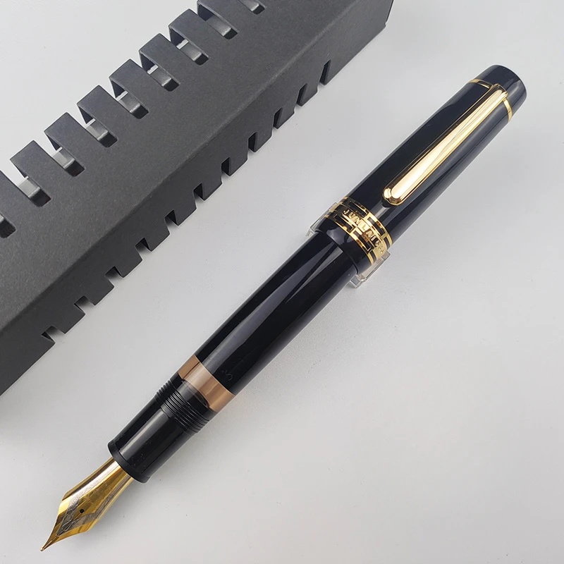 New Wingsung 630 Acrylic Piston Fountain Pen No.8 Damien Tip Big Size F 0.5mm Ink Pen Business Write Calligraphy Office Pen