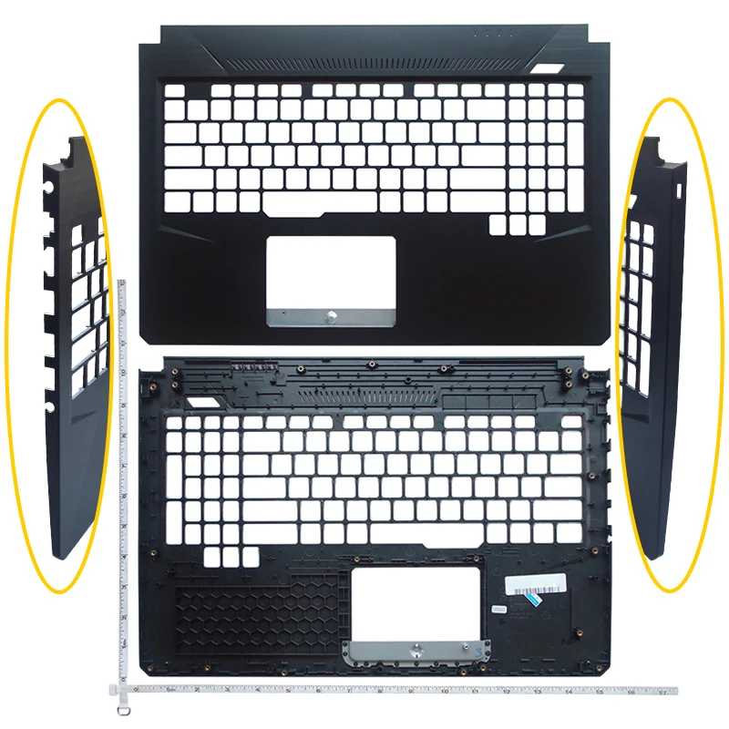 Imagem -04 - para Asus Fx80 Fx80g Fx80gd Fx504 Fx504g Fx504gd ge Portátil Lcd Capa Traseira Moldura Dianteira Dobradiças Descanso de Mãos Case Inferior 47bkllcjn70 Novo