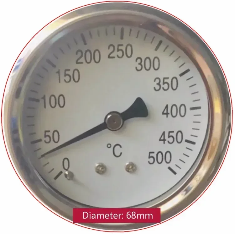 Thermometer, High Temperature Thermometer, Pizza Stove Thermometer. 0-500 ℃, 304 Stainless Steel .