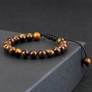 8mm Gelang Manik-manik Batu Mata Harimau Gelang Tali Kepang Dapat Disesuaikan Gelang Keseimbangan Penyembuhan Yoga Pria Wanita Batu Lava Alami Gelang Keseimbangan Penyembuhan Yoga 12 gelang peru penjualan terbaik - №