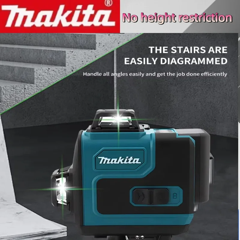 Original Makita 3D-4D 16 Line High-precision 360 ° Horizontal Vertical Green Laser Level, Wall Mounted Portable Power Tool