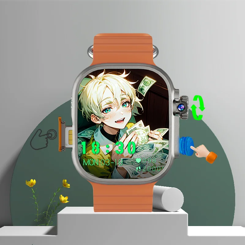 

S10 Ultra 3 MAX Smartwatch Smart Watch With 2.29inch Amoled Touch ID 180° Rotary Camera GPS WIFI NFC App Store Download Compass