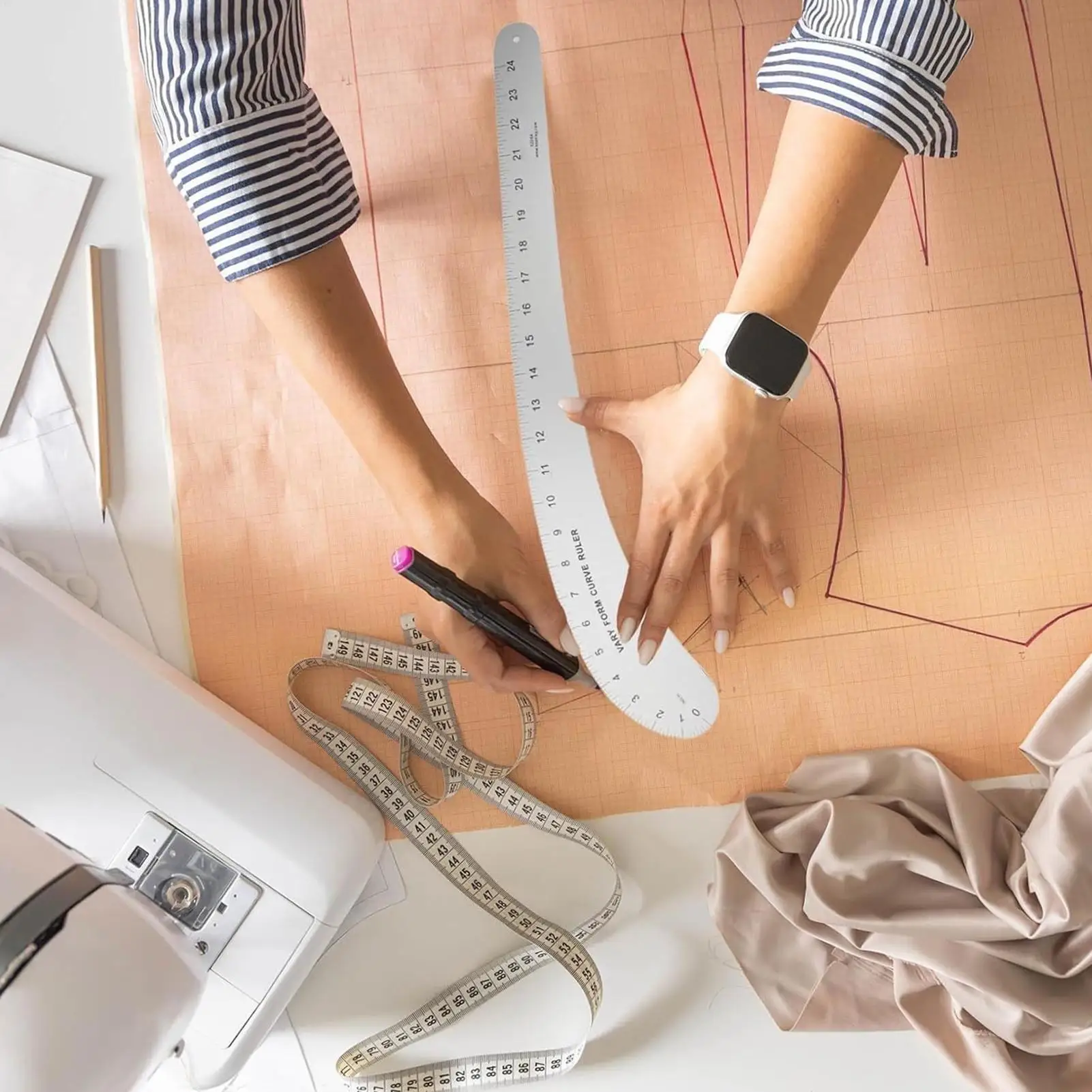 Righello curvo francese Righello curvo francese per la realizzazione di modelli Modello di disegno in scala accurata Artigianato Forniture di design per artigianato