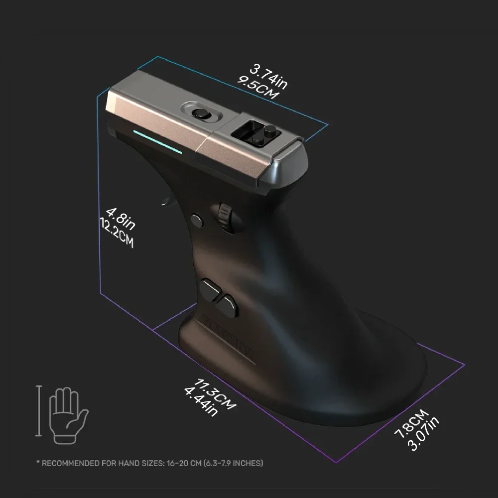 1 Pack Ergonomic Vertical Gun Grip FPS Gaming Mouse, Recoil Function Supported, Dual Mode Wireless Wired USB Mouse for PC Gamers