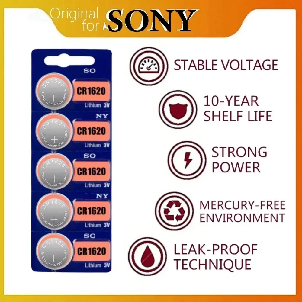 2-50pcs Original For SONY CR1620 Coin Cells Batteries CR 1620 Lithium Button Battery For Toy Watch Scale Calculator Car Remote