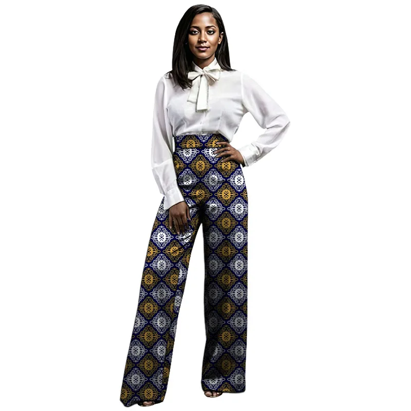 

African Couture Women's High Waist Pants Female Ankara Print Loose Trousers Female Bottoms Customized