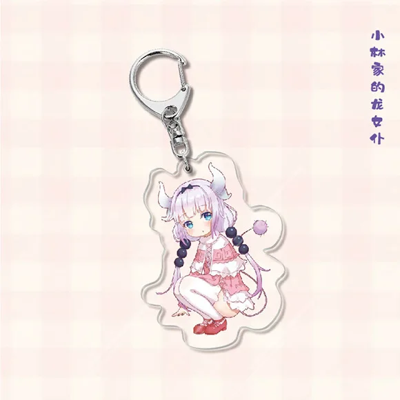 Tohru KannaKamui Jōi Elma Acrylic Key Chains Anime Peripherals HD Fashion Jewelry Pendant Cosplay Costumes DIY Props Decoration