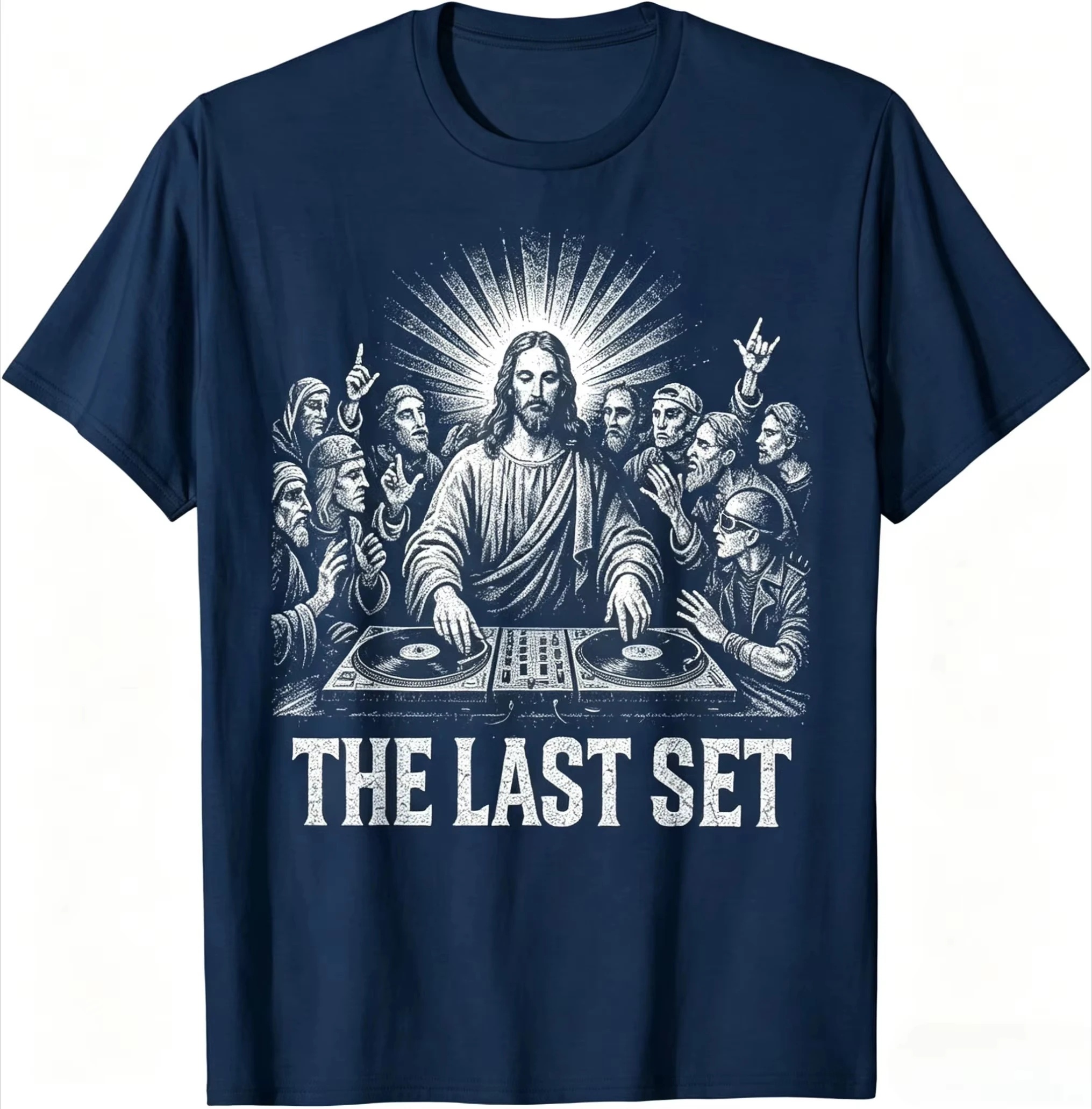 2026 New Jesus Last Set Rave Men's Clothing T-Shirt Sumemr Short Sleeve Y2k Popular Fashion Rock Punk Fans Gifts T Shirt