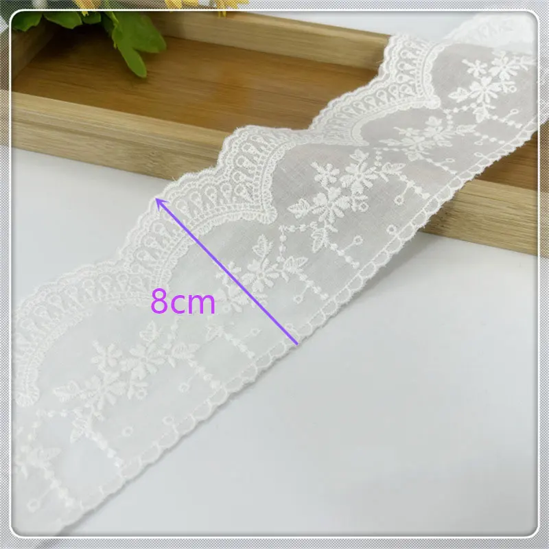 1 Meter African Lace Fabric 2022 Cotton Border Lace Accessories 8CM race Home Doll Skirt Decorative Encaje Embroidery dentelle