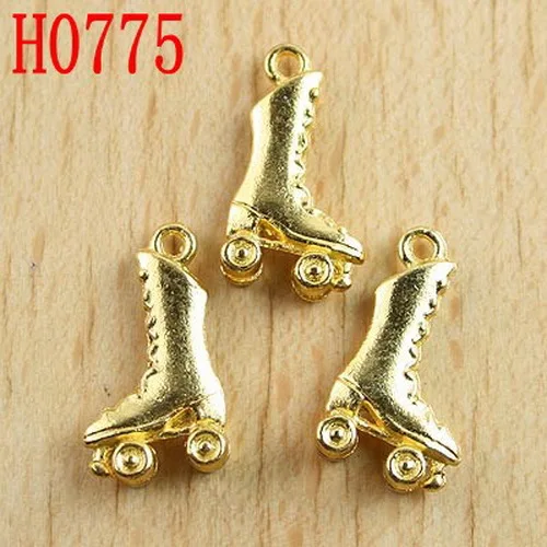 20pc 21x11mmGold Plated Roller Skate Charms Pendant For DIY Jewelry Making Handmade Jewelry Craft Findings