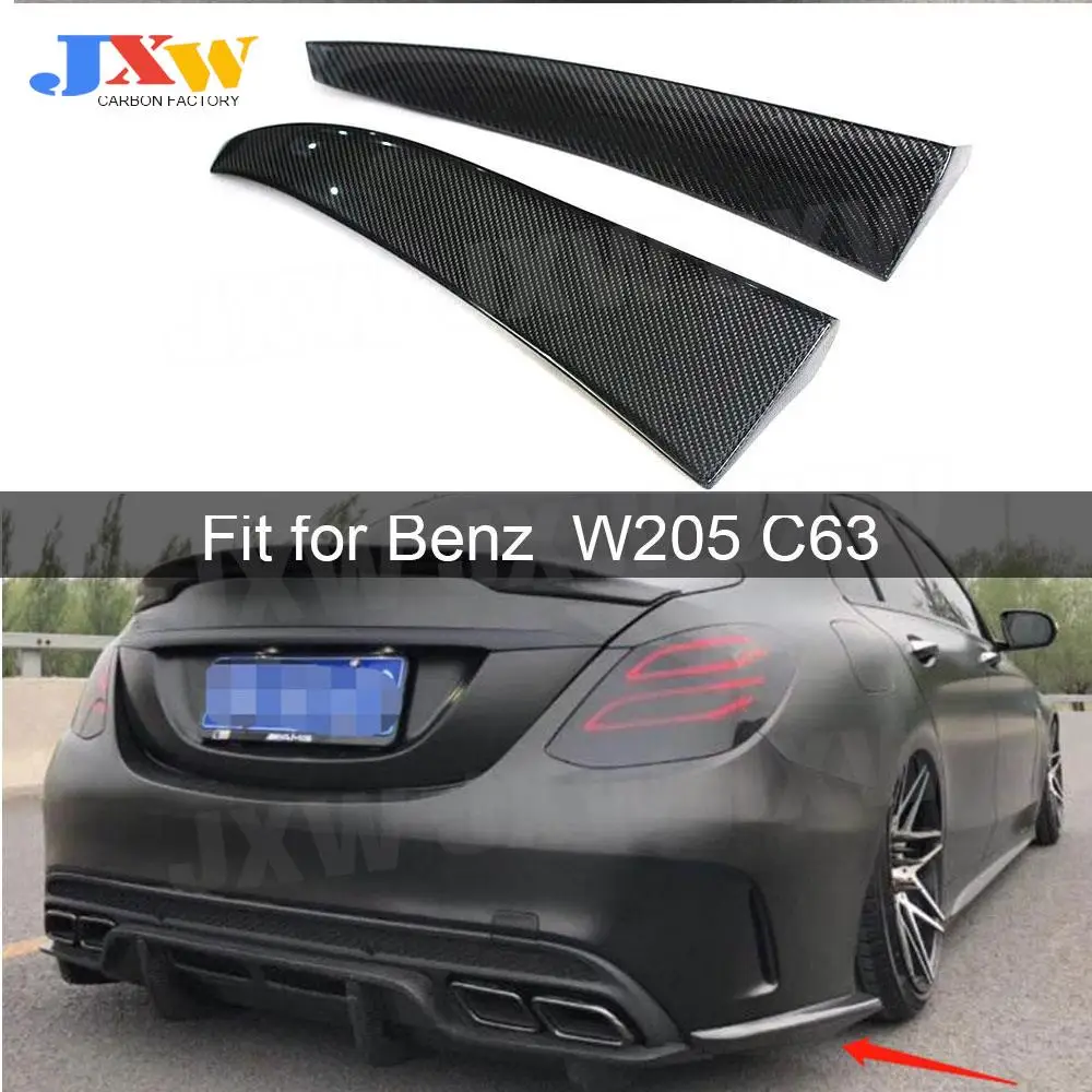 

2pcs Carbon Fiber Rear Bumper Side Canards Splitters Spoiler for Mercedes Benz C Class W205 C63 AMG C180 C200 C260 4 Door 15-22