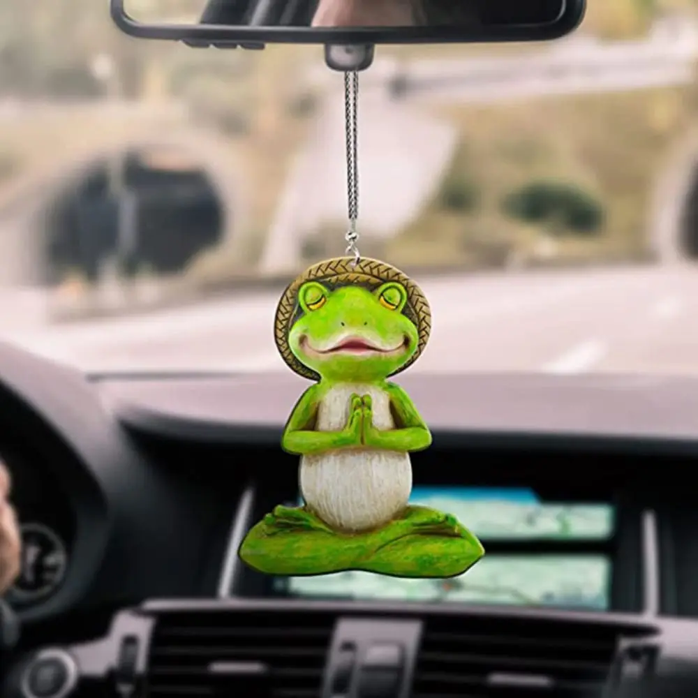 

2D Green Frog Pendant Creative Small Handicrafts Frog Car Pendant Cute Acrylic Flat Ornaments Car Accessories