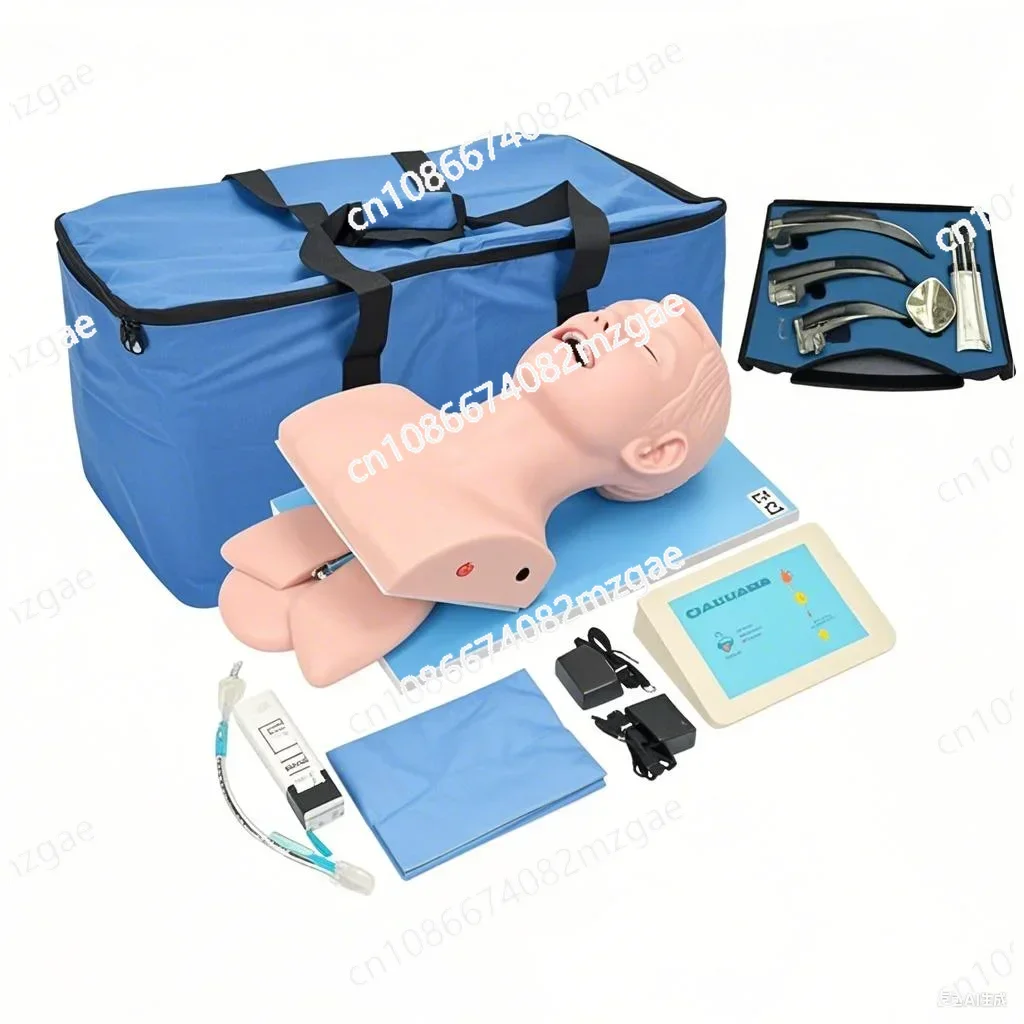Oral Nasopharyngeal Adult Airway Emergency Medical Nurse Training Mannequin Electronic Human Tracheal Intubation Model 110-220V