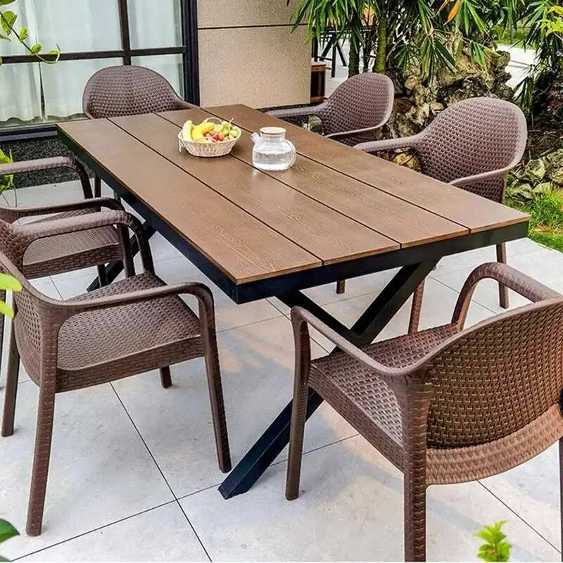 

Courtyard Garden Outdoor Tables Courtyard Modern Nordic Luxury Outdoor Tables Rattan Minimalist Jardin Mobiliario Furniture