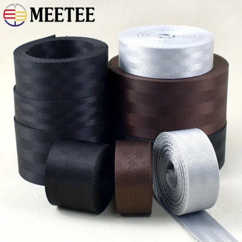 Meetee 5M 20-50mm Nylon Webbing Tape Safety Seat Belt Sewing Trimmings Backpack Ribon Strap Tarp Webbings Sling Band Accessories