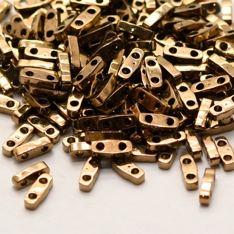 MIYUKI Metal Color TILA Beads 2-Holes Square Flat Japan Colored Light Beads for DIY Jewelry Making  Accessories 5*1.2*1.9mm