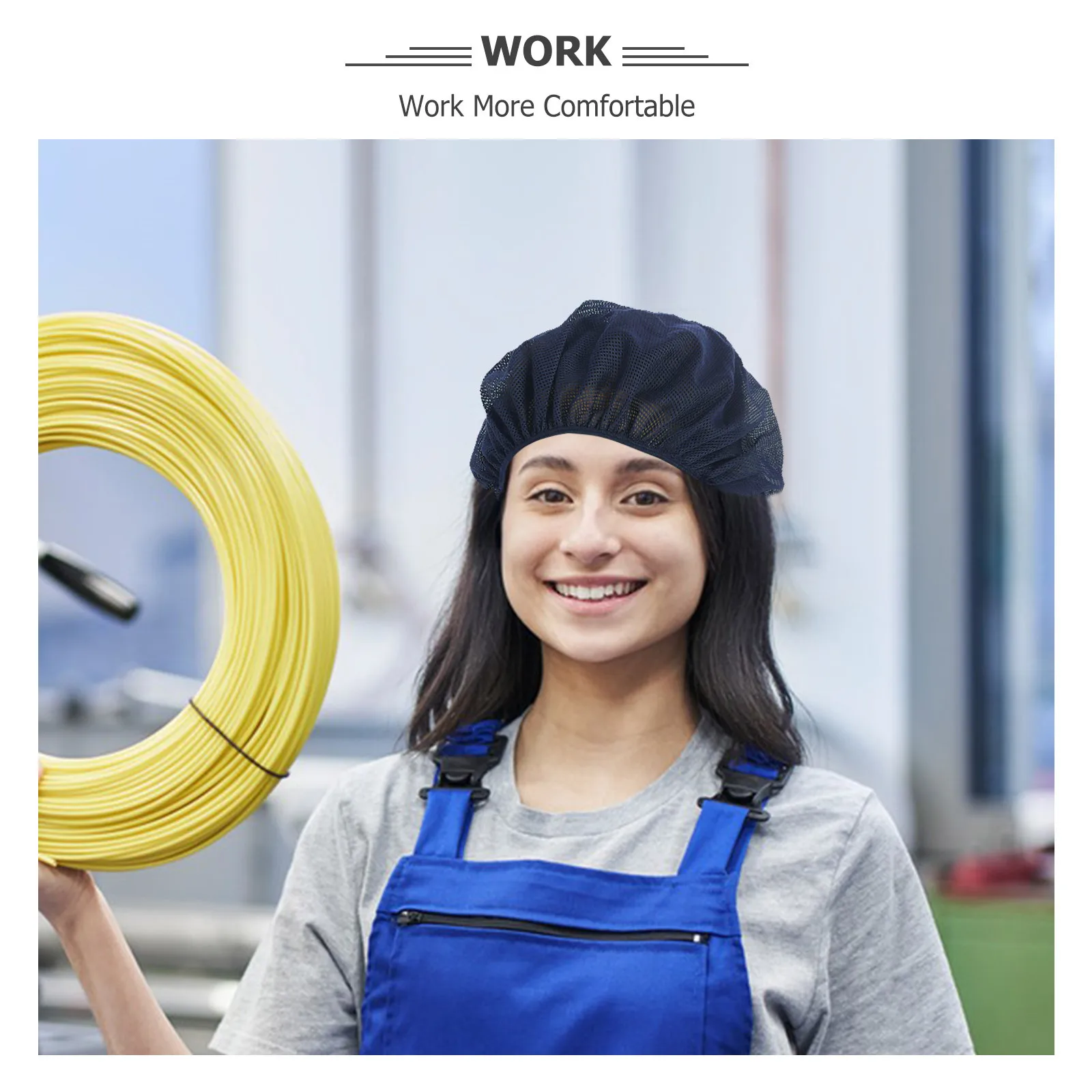 6Pcs Chef Kitchen Work Caps Mesh Breathable Cooking Hair Nets Lightweight Comfortable Hair Covers for Food Service Catering