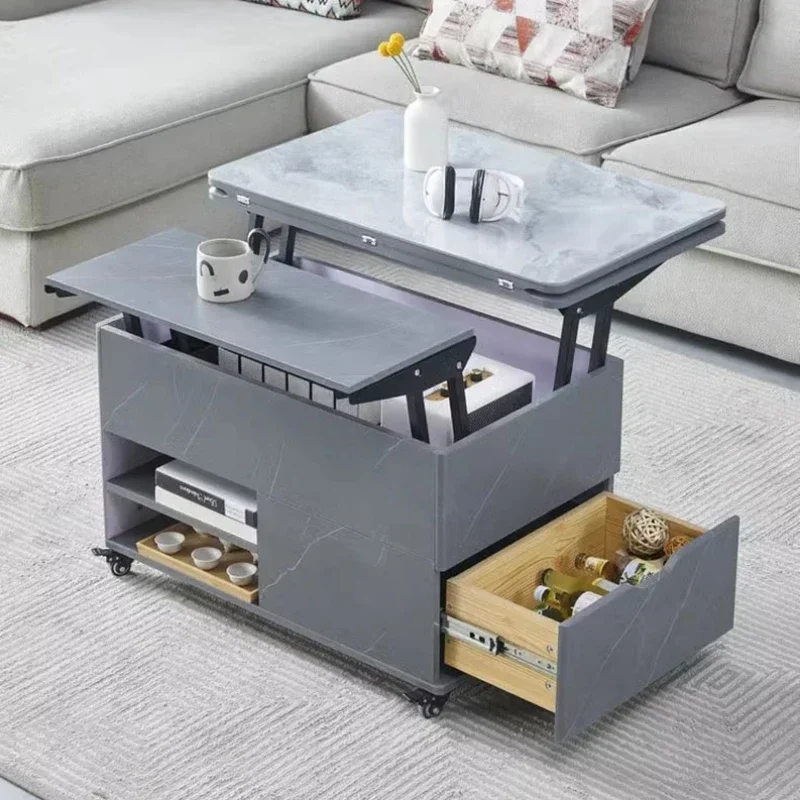 

Minimalist living room coffee table, foldable flooring, modern wooden coffee table, Nordic hotel wheels, Tavolino Da Salotto