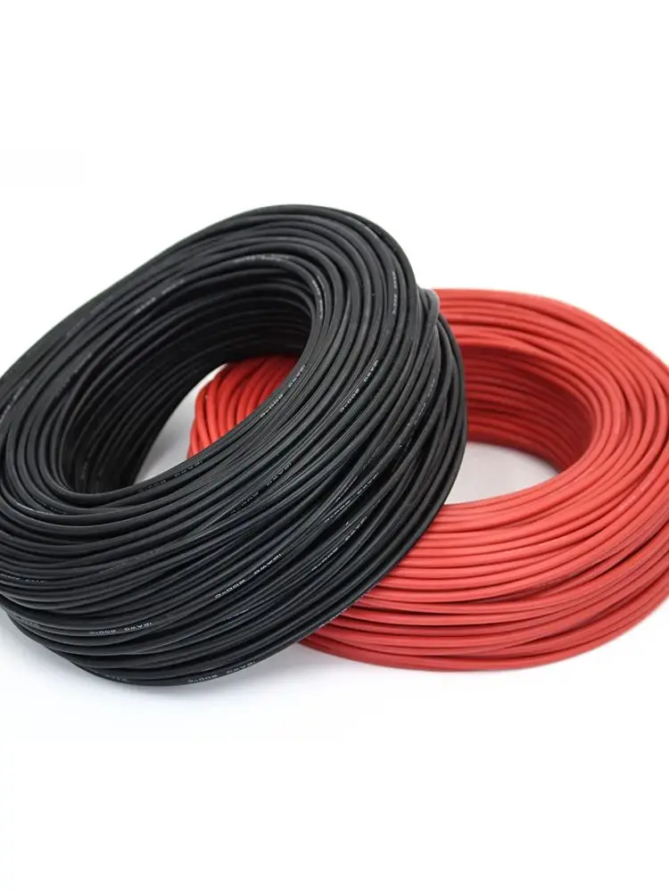 Fil de silicone flexible résistant à la chaleur 1m 5m 10 12 14 16 18 20 22 24 26 228 30 AWG Câble torsadé Fils électriques en cuivre étamé