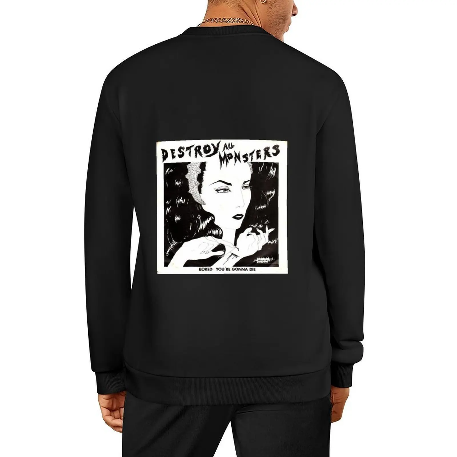 

Destroy All Monsters - Bored / You're gonna die Pullover anime clothes men's sweat-shirt set autumn sweatshirt