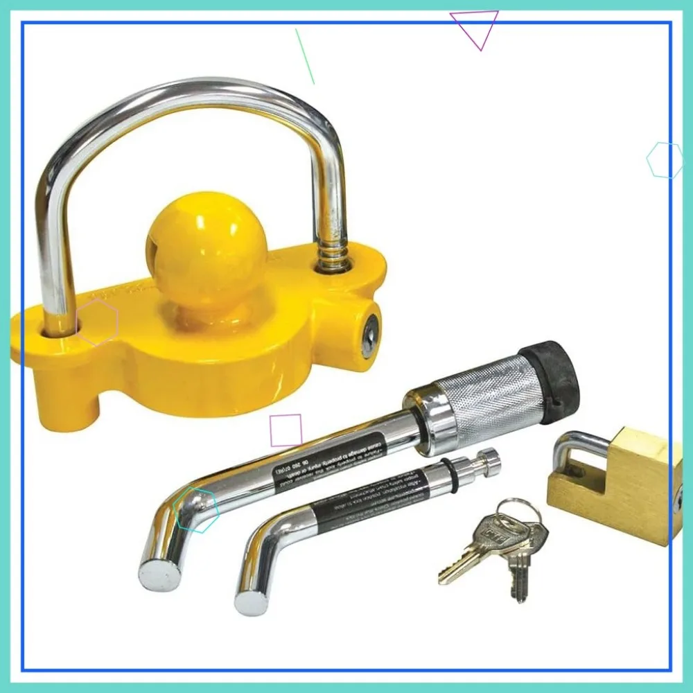 

Универсальный набор замков сцепного устройства прицепа для приемников 1-1/4 дюйма и 2 дюйма, подходит для штифтов 5/8 дюйма и 1/2 дюйма, защита от кражи