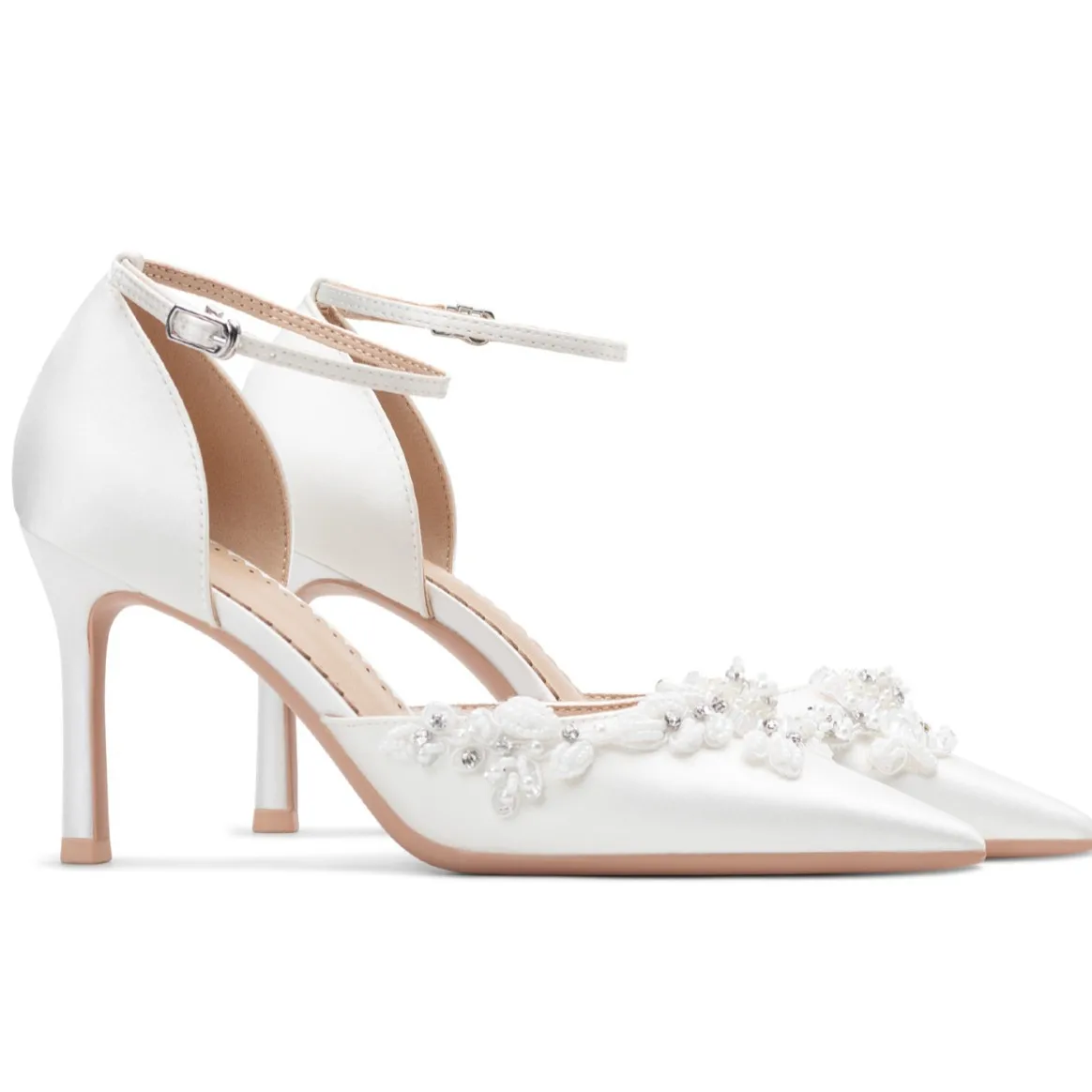 Handmade Pearl High Heels 2026 New Hollow Women's Sandals Pointed Thin Heel One-button Women's Shoes view 4