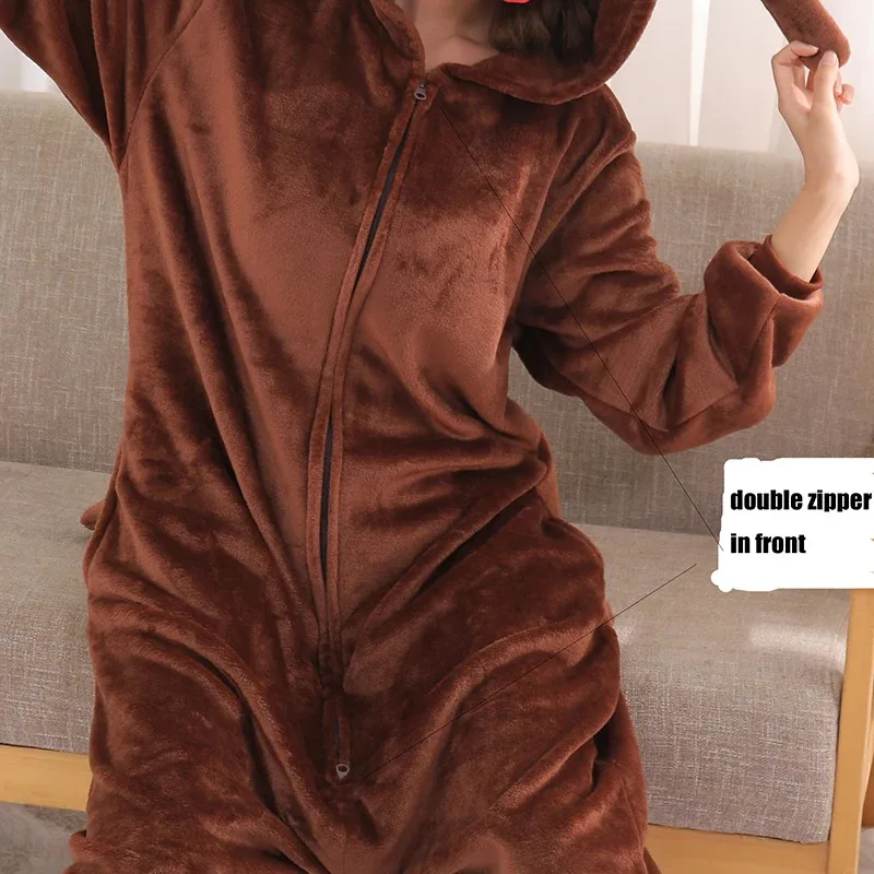 Pijamas suaves de perro de peluche Kigurumi para mujer, monos de franela de Anime para adultos, Pijamas de una pieza para Halloween, disfraz de Cosplay para hombre, Navidad