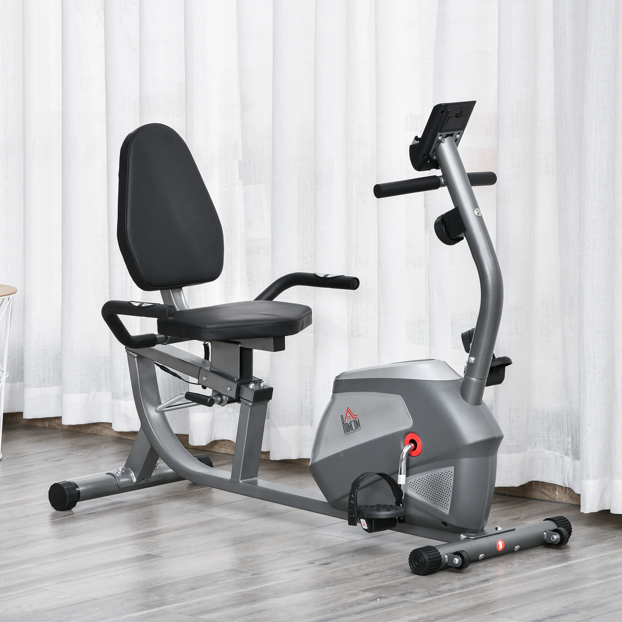 HOMCOM Liegeergometer mit LCD-Anzeige 8 stufig Magnetwiderstand bis 110 kg