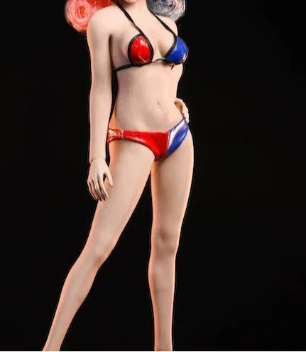Bikini rojo y azul a escala 1/6 para mujer, ropa interior, calzoncillos, traje de baño, modelo para 12 pulgadas, accesorios, figuras de acción