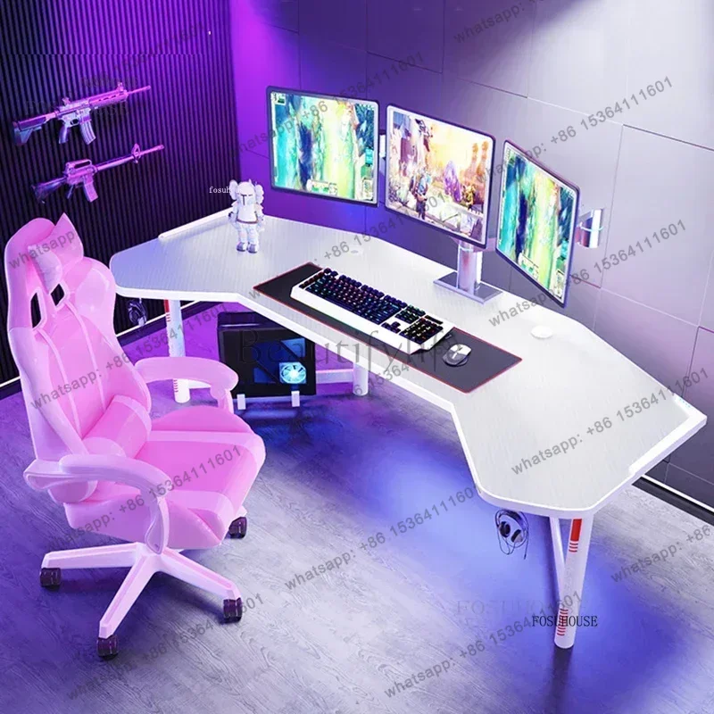 White Computer Desk Office Fur - مراجعة Esports Gaming Furniture وسعره