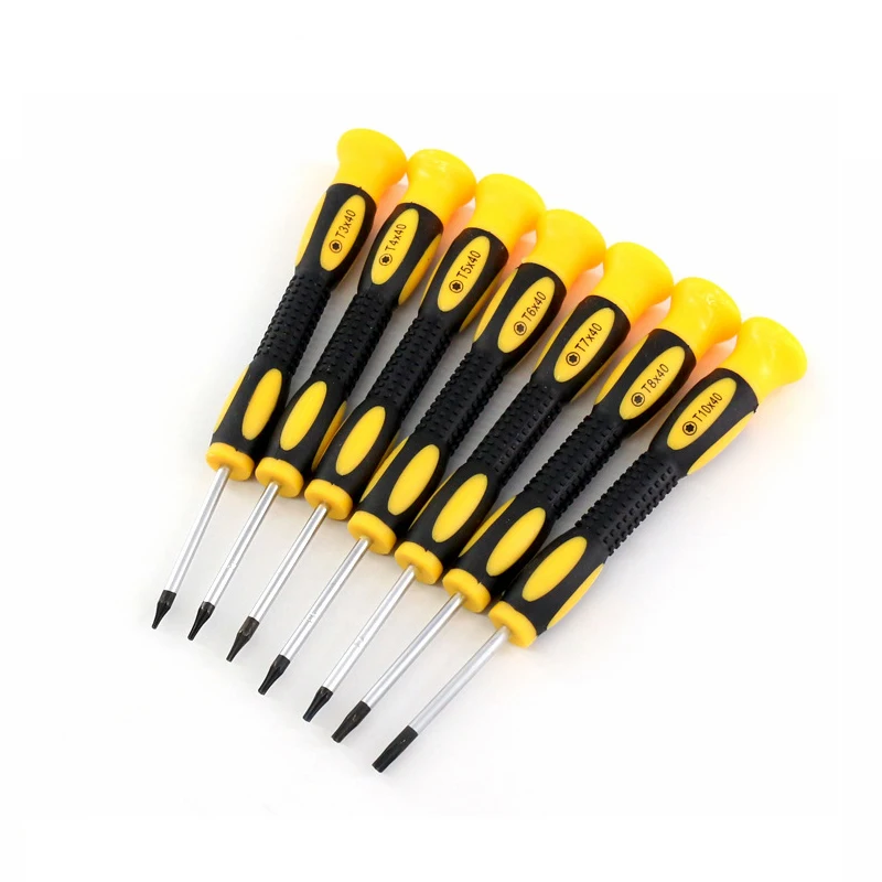 7Pc Torx Obeng Presisi Bit Set T3 T4 T5 T6 Mini Ukuran T7 T8 T10 dengan Lubang Sekrup Driver Game Konsol Telepon Perbaikan Alat