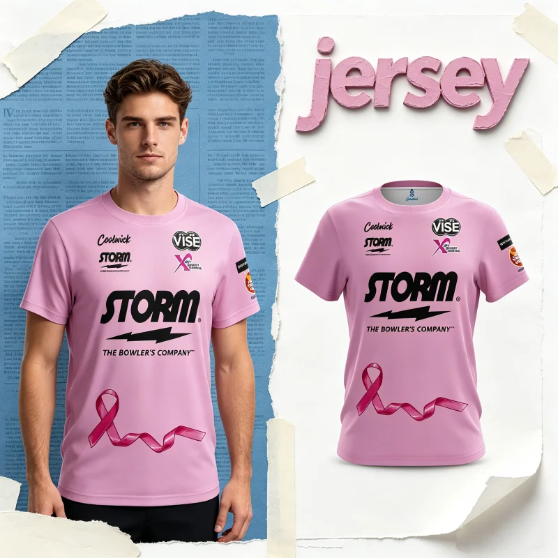 New Men Coolwick Storm Bowling Jersey Black Lightning Logo Short Sleeve Performance T-Shirt Pro Player Fan Casual Sports Tee 26