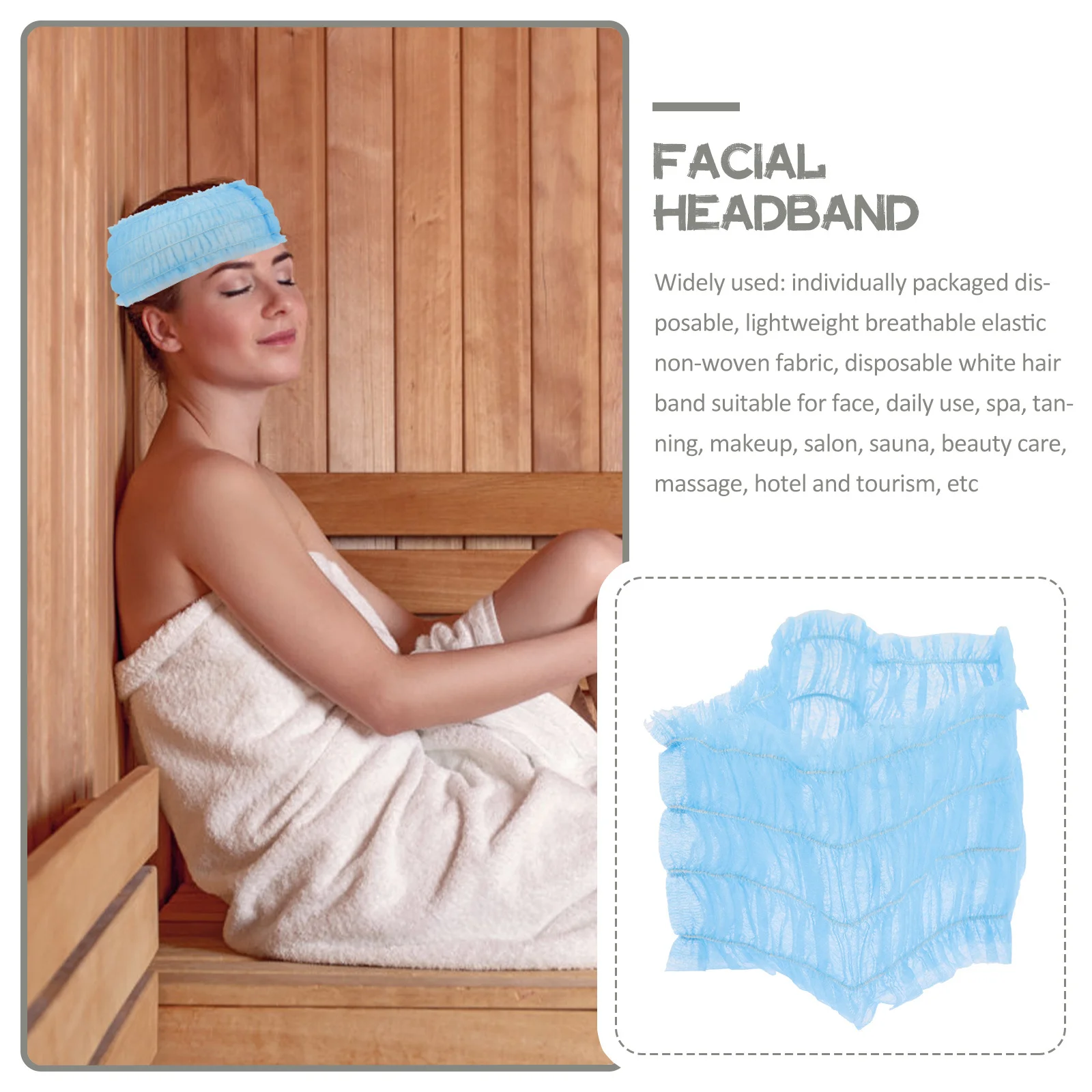 

100Pcs Makeup Headband Disposable Facial Headband Spa Salon Beauty Care Flexible Size Makeup Headbands Facial Beauty Supply