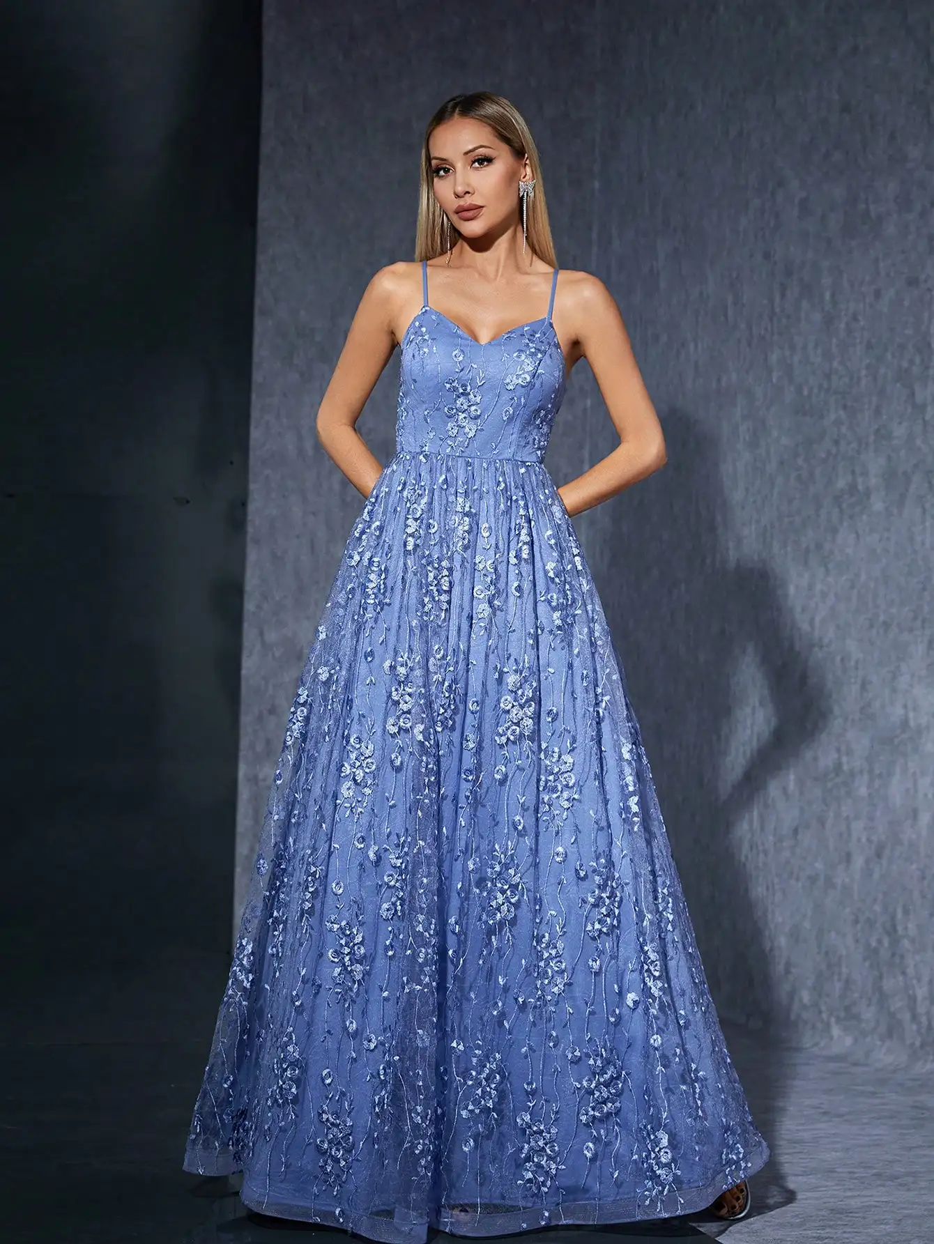 MGIACY   (no positioning flowers) drawstring embroidered lace full skirt